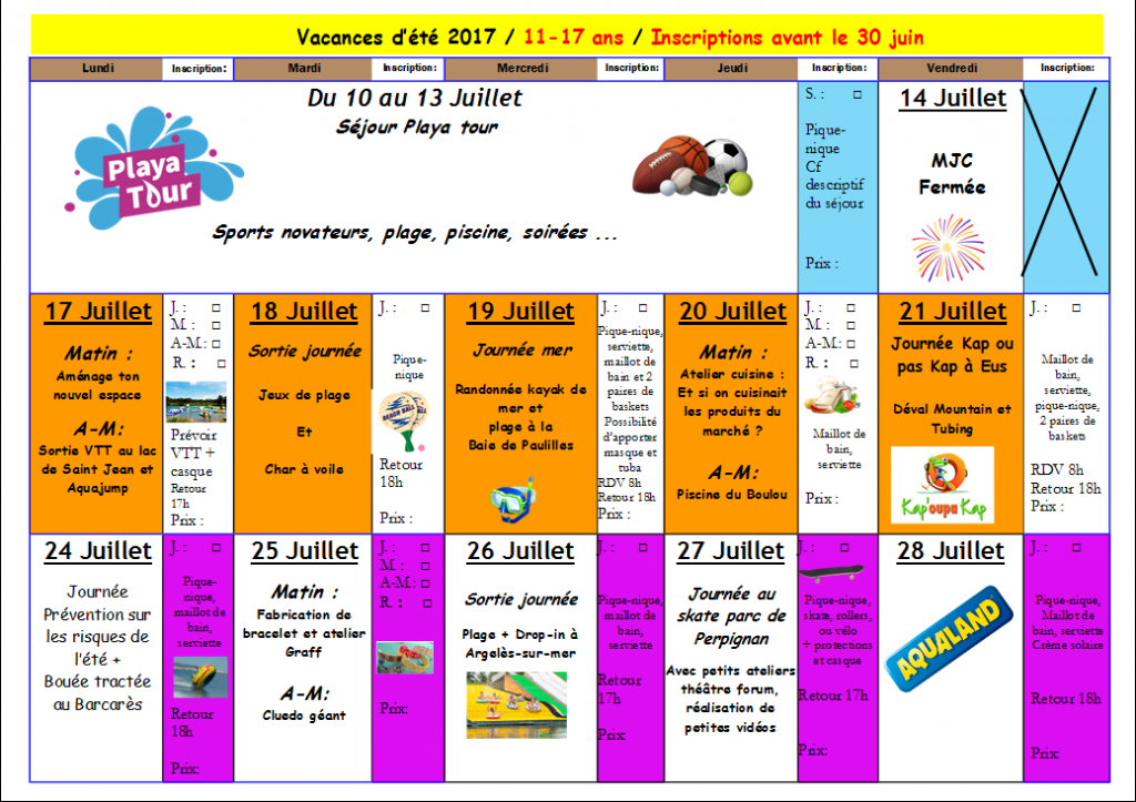 Verso1 programme ados 2017